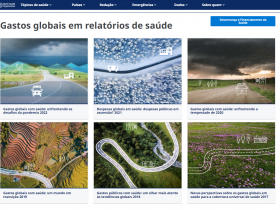 Print da tela de onde fica o Relatório de Gastos Globais com a Saúde, feito pela OMS