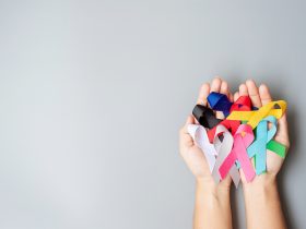 Todas as faixas que simbolizam o combate aos cânceres e outras doenças