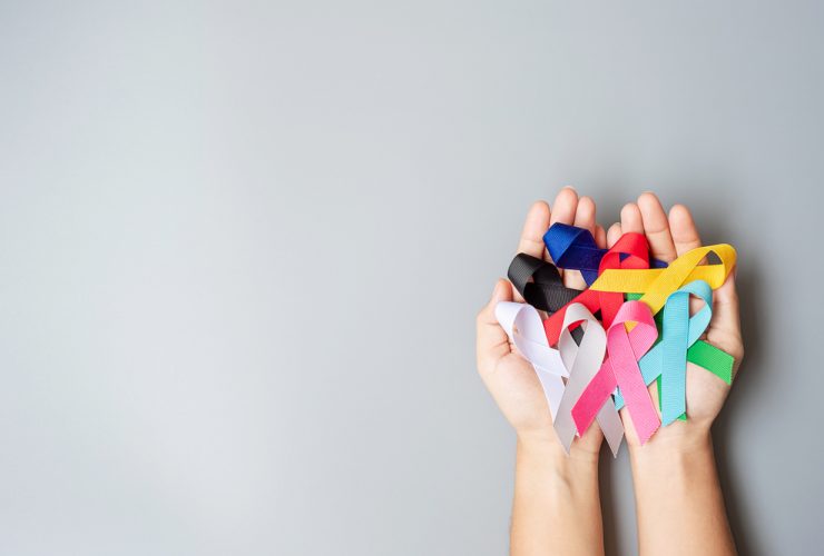 Todas as faixas que simbolizam o combate aos cânceres e outras doenças