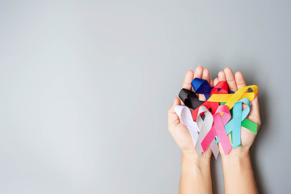 Todas as faixas que simbolizam o combate aos cânceres e outras doenças