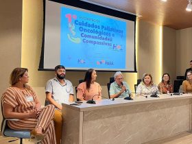 Mesa do I Encontro de Cuidados Paliativos Oncológico e Comunidades Compassivas do Hospital Ophir Loyola (HOL) Foto: Leila Cruz