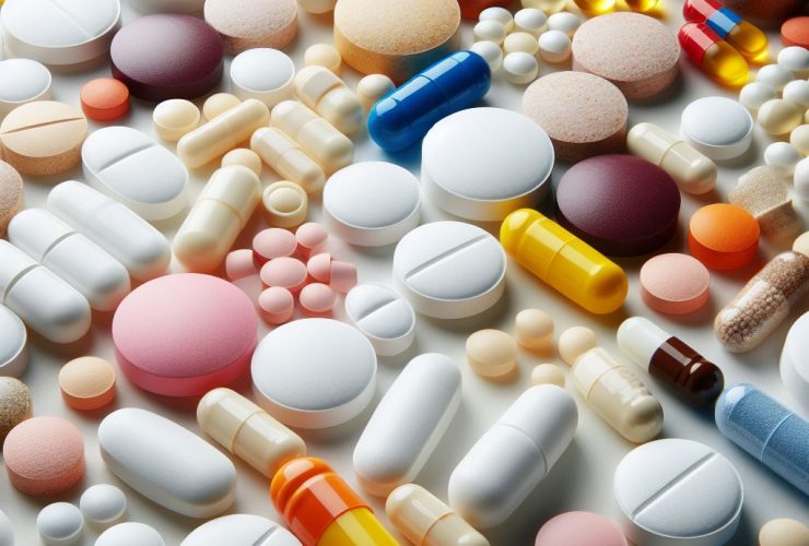 Diferentes tipos de medicamentos Imagem criada por inteligência artificial