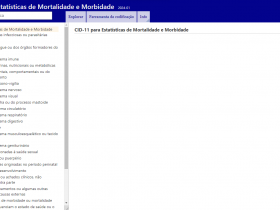 Página inicial do site do CID 11