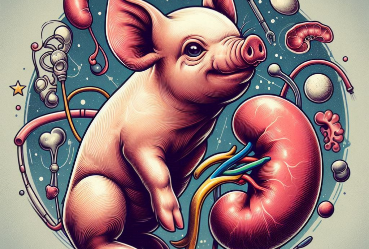 Um porco e um rim Imagem criada por inteligência artificial