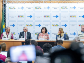Ministra da saúde em coletiva de impressa sobre a dengue Foto: Julia Prado/MS