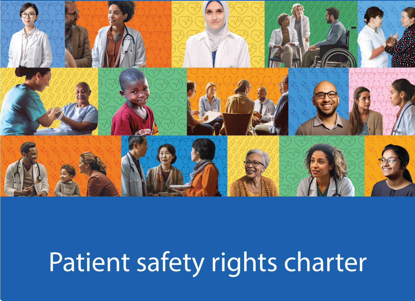Capa da Carta dos Direitos de Segurança do Paciente criado pela OMS
