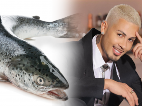 Humorista Carlinhos Maia e o peixe salmão