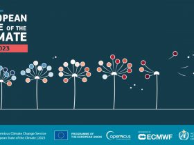 Capa do relatório sobre o clima europeu de 2023 apresentado pela OMM e Copernicus