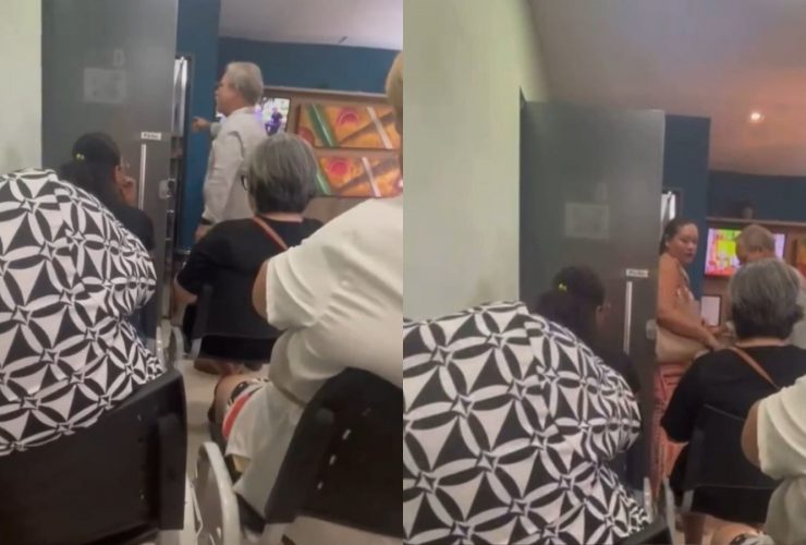 O médico psiquiatra Dennys Ranieri em discussão com a mãe de criança autista