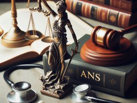 A justiça, o martelo e o estetoscópio Imagem criada por inteligência artificial