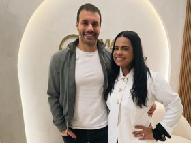 O ator Robson Maia com a tricologista Viviane Coutinho Foto: reprodução Instagram