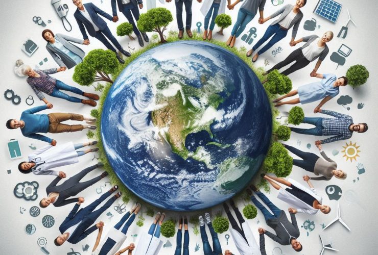 Gestores e profissionais de saúde junto unidos pelo mundo Imagem criada por inteligência artificial