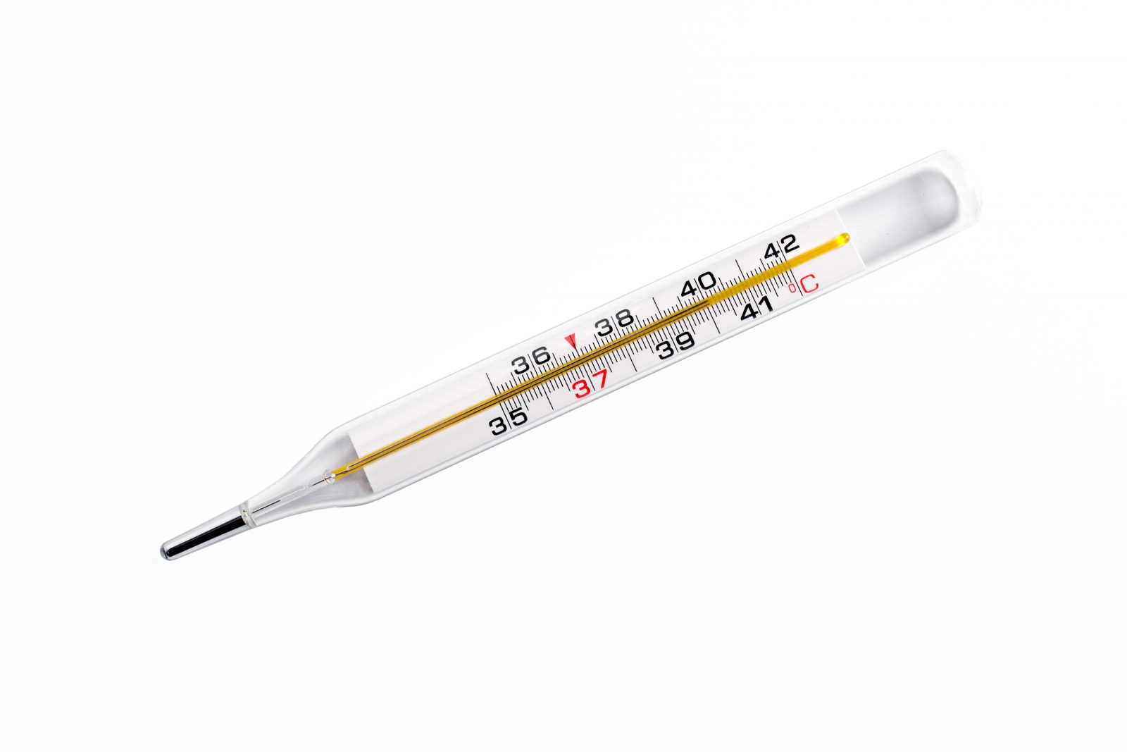mercury thermometer on a white background Por vsoldatov7