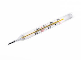 mercury thermometer on a white background Por vsoldatov7