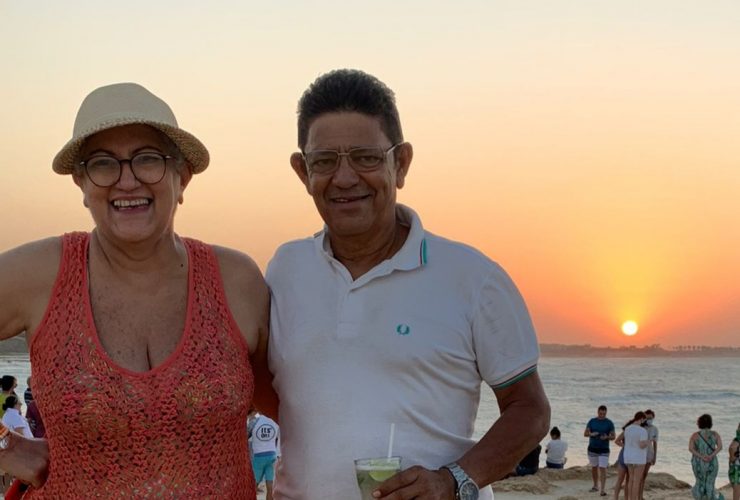 Lucília Pereira com seu irmão que foi o doador de medula para ela