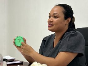 Profissional de saúde mostrando o DIU Foto: divulgação do Ministério da Saúde